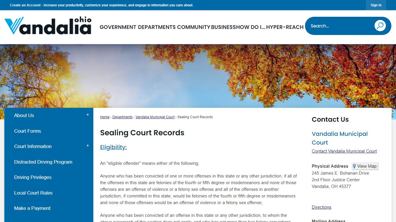 Sealing Court Records | Vandalia, OH
